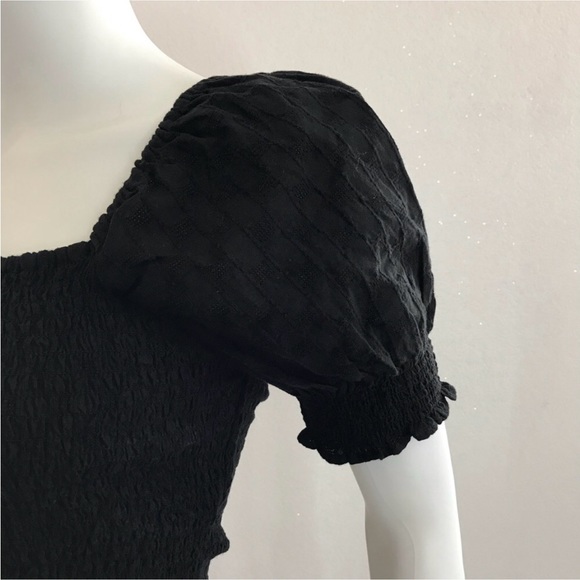 Madewell XXS black rushed puffer sleeve black top - Picture 5 of 10